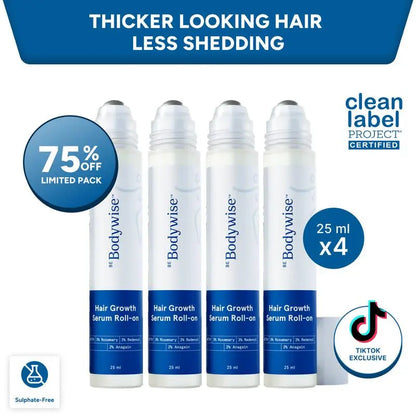 Be Bodywise Advanced Hair Density Roll-On Serum 25 Ml | 5% Saw Palmetto, 3% Rosemary, 1% Caffeine Herbasome & 3% Fenugreek | Scalp Serum for Reduced Hair Fall | Men & Women