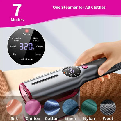 Dr.Flash Garment Steamer for Clothes, Portable Travel Clothing Steamer Iron, 7 Mode with LED Display, 5S Fast Heating, 90° Swivel Handle, New Year Gift