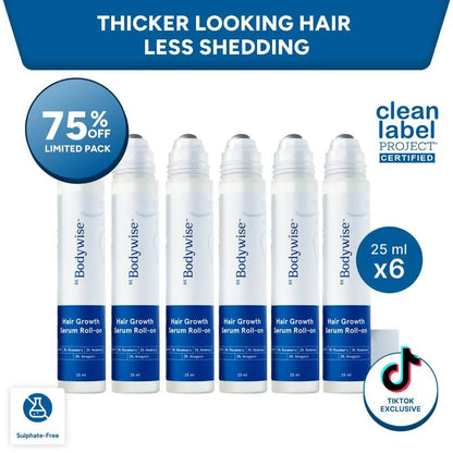 Be Bodywise Advanced Hair Density Roll-On Serum 25 Ml | 5% Saw Palmetto, 3% Rosemary, 1% Caffeine Herbasome & 3% Fenugreek | Scalp Serum for Reduced Hair Fall | Men & Women