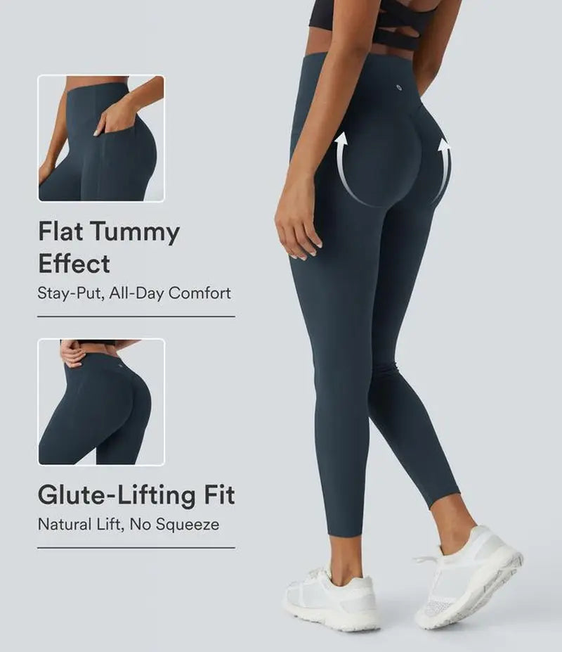 Halara Ultrasculpt High Waisted Scrunch Butt Lifting Tummy Control Pocket Shaping Training Leggings
